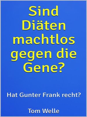 cover image of Sind Diäten machtlos gegen die Gene?